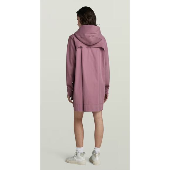 NWT $190 G Star Fabric Mix Loose Hoodie Dress in Grapeade Size Small - Picture 2 of 6